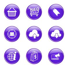 SEO Internet Sign Violet Vector Button Icon Design Set 7 N9