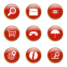 SEO Internet Sign Red Vector Button Icon Design Set 10 N7