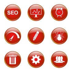 SEO Internet Sign Red Vector Button Icon Design Set 8 N7