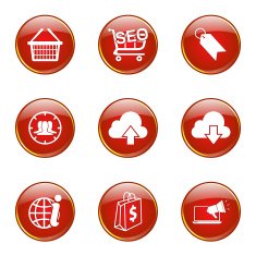 SEO Internet Sign Red Vector Button Icon Design Set 7 N6