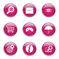 SEO Internet Sign Pink Vector Button Icon Design Set 10 N8