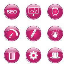SEO Internet Sign Pink Vector Button Icon Design Set 8 N9