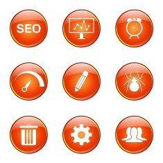 SEO Internet Sign Orange Vector Button Icon Design Set 8 N7