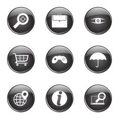 SEO Internet Sign Black Vector Button Icon Design Set 10 N8