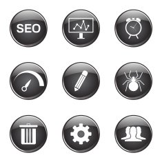 SEO Internet Sign Black Vector Button Icon Design Set 8 N8