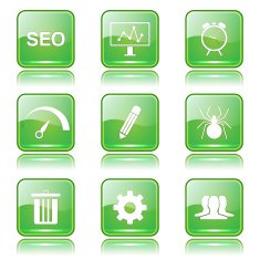 SEO Internet Sign Square Vector Green Icon Design Set 8 N10