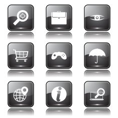 SEO Internet Sign Square Vector Black Icon Design Set 10 N11