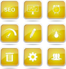SEO Internet Sign Square Vector Yellow Icon Design Set 8 N11