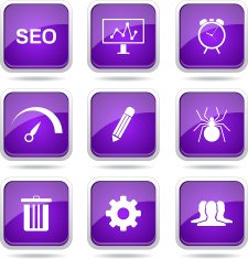 SEO Internet Sign Square Vector Violet Icon Design Set 8 N11
