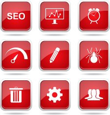 SEO Internet Sign Square Vector Red Icon Design Set 8 N12