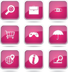 SEO Internet Sign Square Vector Pink Icon Design Set 10 N12
