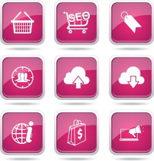 SEO Internet Sign Square Vector Pink Icon Design Set 7 N12
