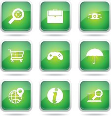 SEO Internet Sign Square Vector Green Icon Design Set 10 N12