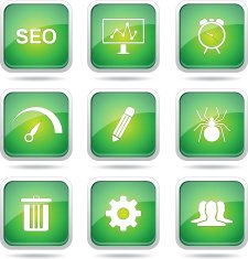 SEO Internet Sign Square Vector Green Icon Design Set 8 N11
