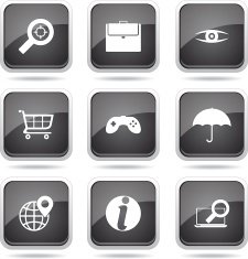 SEO Internet Sign Square Vector Black Icon Design Set 10 N12