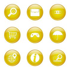 SEO Internet Sign Yellow Vector Button Icon Design Set 10 N7