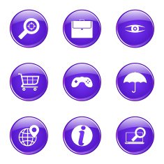 SEO Internet Sign Violet Vector Button Icon Design Set 10 N9
