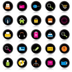 Black Colorful Web Icons N2