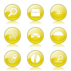 SEO Internet Sign Yellow Vector Button Icon Design Set 10 N8