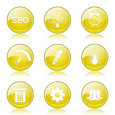 SEO Internet Sign Yellow Vector Button Icon Design Set 8 N9