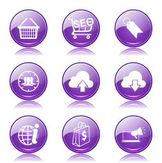 SEO Internet Sign Violet Vector Button Icon Design Set 7 N10