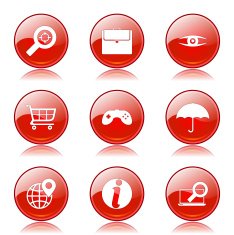 SEO Internet Sign Red Vector Button Icon Design Set 10 N8