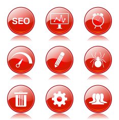 SEO Internet Sign Red Vector Button Icon Design Set 8 N8