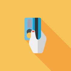 shopping credit card flat icon with long shadow eps10 N9