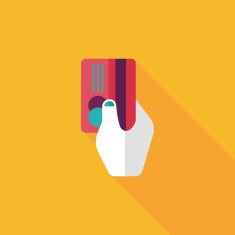 shopping credit card flat icon with long shadow eps10 N10
