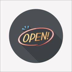shopping store sign flat icon with long shadow eps10 N96