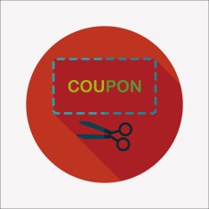 shopping sale coupon flat icon with long shadow eps10 N26