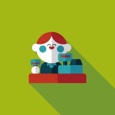 shopkeeper flat icon with long shadow eps10 N6