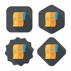 shopping credit card bill flat icon with long shadow eps10 N26