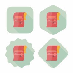 shopping credit card bill flat icon with long shadow eps10 N28