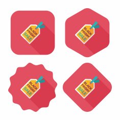shopping sale price tag flat icon with long shadow eps10 N74