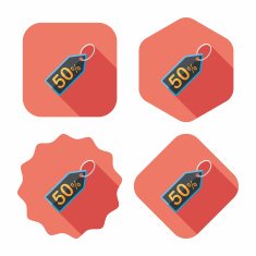 shopping sale price tag flat icon with long shadow eps10 N77
