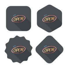 shopping store sign flat icon with long shadow eps10 N101