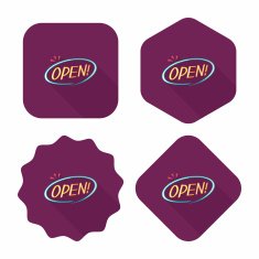 shopping store sign flat icon with long shadow eps10 N102