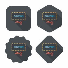 shopping sale coupon flat icon with long shadow eps10 N30