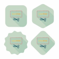 shopping sale coupon flat icon with long shadow eps10 N31