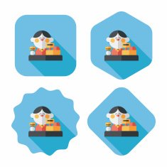 shopkeeper flat icon with long shadow eps10 N9