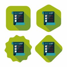 shopping list flat icon with long shadow eps10 N22