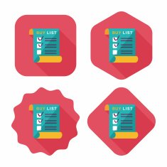 shopping list flat icon with long shadow eps10 N24