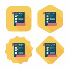 shopping list flat icon with long shadow eps10 N25