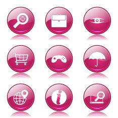 SEO Internet Sign Pink Vector Button Icon Design Set 10 N9
