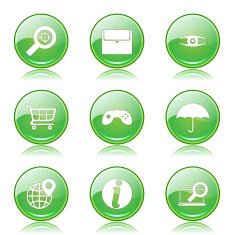 SEO Internet Sign Green Vector Button Icon Design Set 10 N10