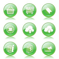 SEO Internet Sign Green Vector Button Icon Design Set 7 N9