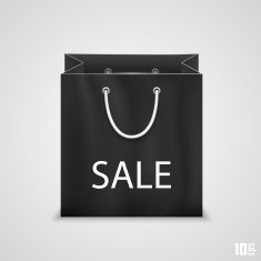 Black shopping bags with written sale N3