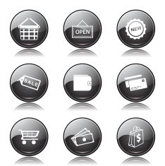 Shopping Sign Black Vector Button Icon Design Set 2 N9