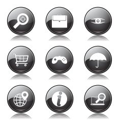 SEO Internet Sign Black Vector Button Icon Design Set 10 N9